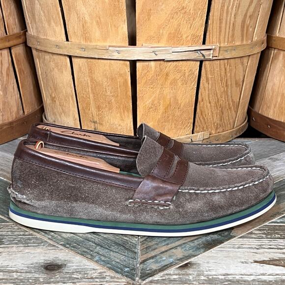 Sperry A/O Penny Loafer Brown Suede Leather Slip-On Loafer Boat Shoes Men Size 9 - Picture 1 of 11